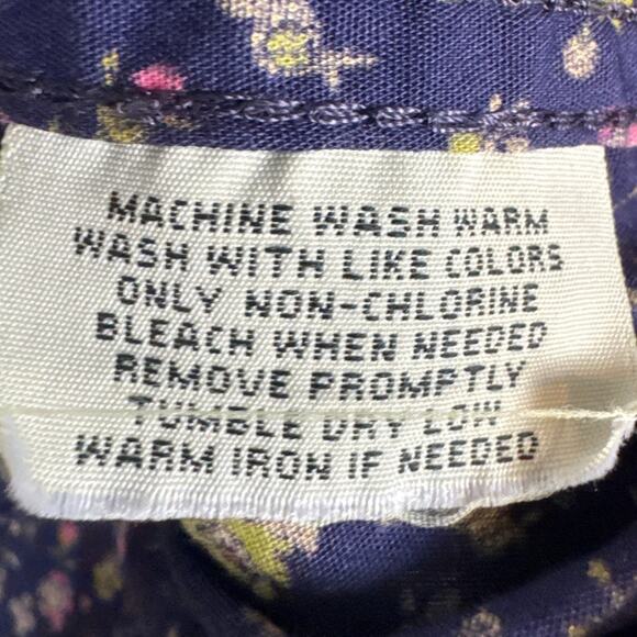 Denim & Supply RL Tomboy Button Up Shirt Navy Mini Floral Size S Retro Style - Picture 8 of 8